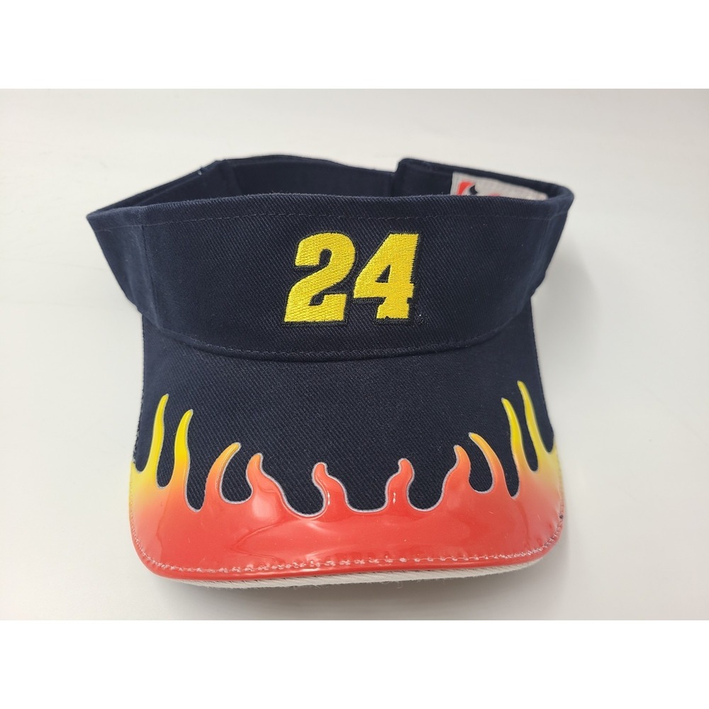 Vintage Youth Jeff Gordon #24 Flames Chase Sun Visor‎ Adjustable Hat Cap NASCAR